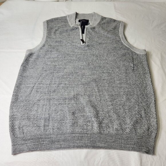 Roundtree & Yorke Men's Vest 1/4 Quarter Zip Gray Sweater Tall size XLT (11) - Picture 5 of 8
